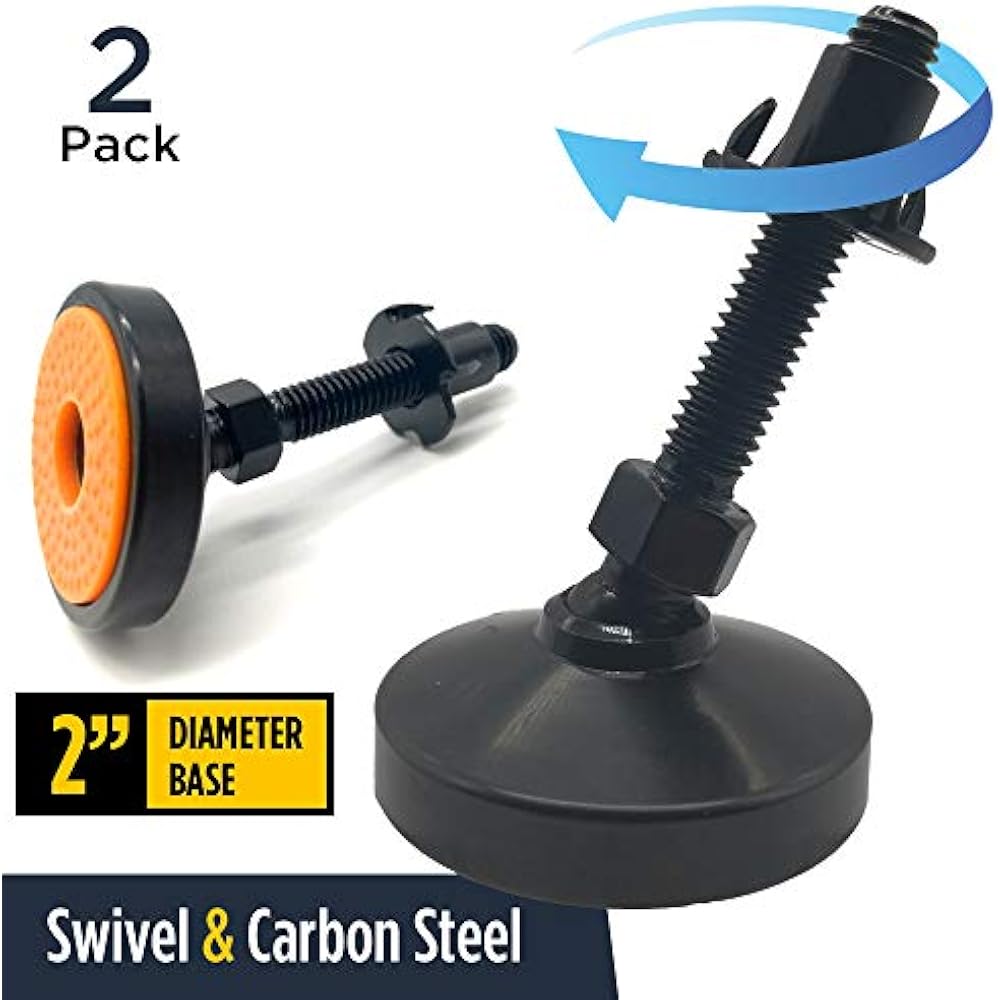 Swivel & Adjustable Leg Leveler Feet 2Pack Carbon Steel Self