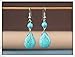 Valentoria®Simple Elegant Silver Plated Fishhook Small Bead Teardrop Rimous Turquoise Dangle Drop Earrings