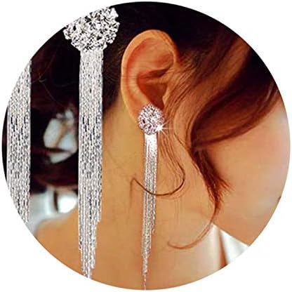 Korean Fashion Jewelry Personality Temperament Crystal Tassel Earrings Bridal Earring Oorbellen Earr