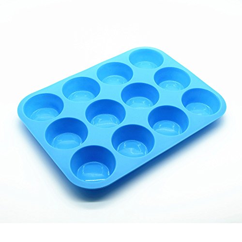 12 Cup Non Stick Silicone Muffin Cupcake Baking Pan Dishwasher Microwave Safe by Fenleo
