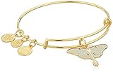 Alex and Ani Luna Moth Expandable Rafaelian Gold-Tone Bangle Bracelet