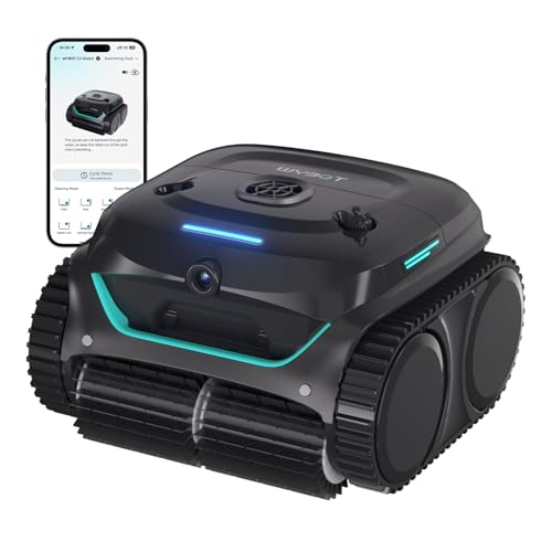 (Modello) Robot Piscina C2 Vision-A Wireless con videocamera AI, Filtro Ultrafine, Forte aspirazione, Pulizia Fondo/pareti e Linea d’Acqua, per Piscine Fuori Terra – Nero & V. Intenso