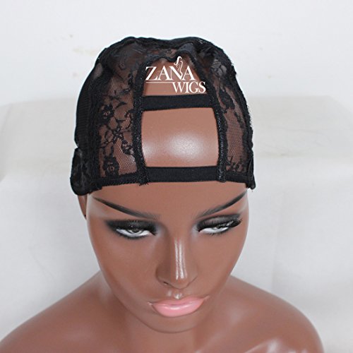 ZANA U Part Wig Caps with Adjustable Strap Middle Part Black Color Average Size - Thumbnail 3