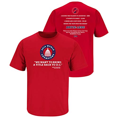 Smack Apparel Washington Baseball Fans. Bryce-Less Red T-Shirt (Sm-5X)