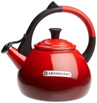 Le Creuset Enameled Steel 1.6 Quart Oolong Tea Kettle, Cerise (Cherry Red)