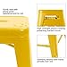Furmax 24 Inches Metal Bar Stools Bar Height High Backless Stools Indoor Outdoor Stackable Kitchen Stools Set of 4 (Yellow)