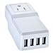 ABLEGRID® 25W 4-Port USB Wall Charger, Multi-Port USB Charger Rapid Station Charging For Apple ,Android and Tablet(White) (ICH-09SA25 (White))