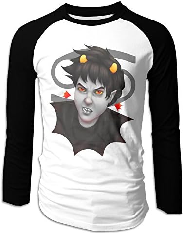 ARTCGH Homestuck Karkat Vantas Men's Long Sleeve Raglan T-shirt Black XXL