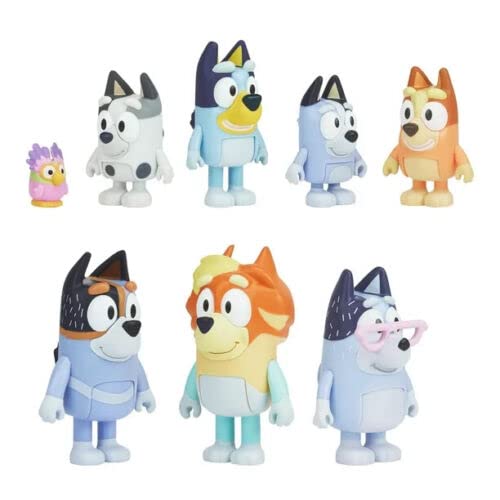 Bluey, Extended Heeler Family Pack, 2.53 inch Figures, Bingo, Socks