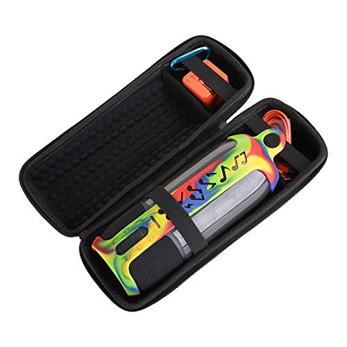 Huangou ❤ Silicone Case ❤ Portable Carry Sleeve Silicone Case Carabiner for JBL Pulse 3 Bluetooth Speaker (Multicolor, Free)