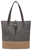 ArcEnCiel Women's Canvas Shoulder Hand Bag Tote Bag (Gray)