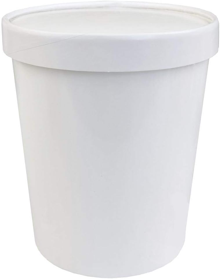 [250 Count] 32 oz Freezer Containers And Lids - With Non-vented Lids to Prevent Freezer Burn - Premium Heavy Duty Quart Ice Cream Containers Frozen Dessert Supplies