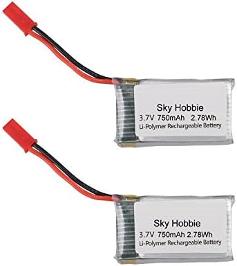 Sky Hobbie 2 Pcs 3.7V 750Mah Li Po Batteries For Holy Stone HS120 HS130 Wifi FPV Drone Rc Quadcopter