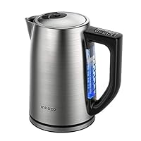 Miroco Electric Kettle Temperature Control Stainless Steel 1.7 L Tea Kettle, BPA-Free Hot Water Boiler Cordless with LED Light, Auto Shut-Off, Boil-Dry Protection, Keep Warm, 1500W Fast Boiling, 120V