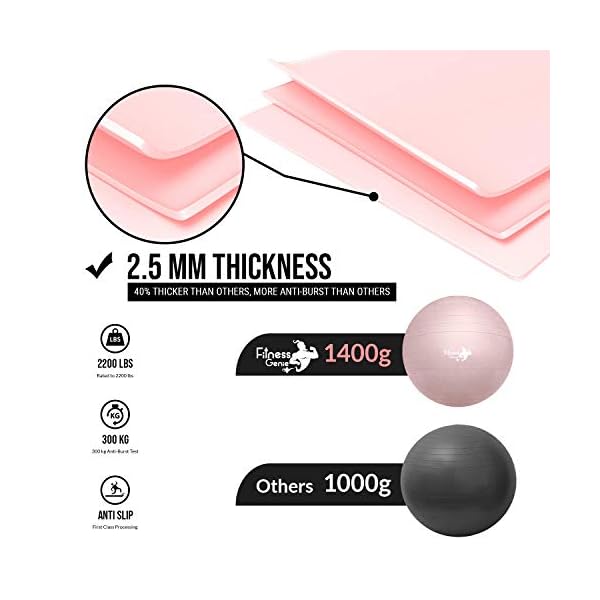 Exercise-ball-with-Air-Foot-Pump-55-75cm-Anti-Burst-Support-2200lbs-Extra-thick-Yoga-Birthing-Pregnancy-Pilates-Core-Strengthen-Fitness-Exercize-Balls-Easy-to-inflate Exercise Birthing Pregnancy ball 55-75cm - Anti-Burst Extra thick Yoga Pilates Core Strengthen Fitness Exercize Labours…