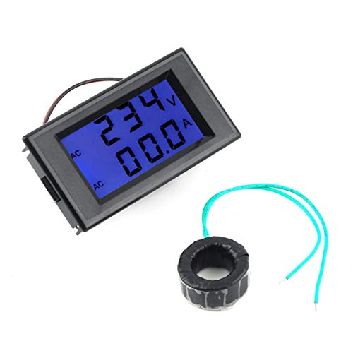 Qewmsg AC Digital Ammeter Voltmeter LCD Panel Amp Volt Meter 100A 300V 110V 220V