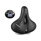 XIAO Bicycle Seat Cushion, Widen and Increase Bicycle Seat Cushion Thick Soft Silicone Comfortable Mountain Universal Saddle Breathable Riding Equipment Accessories Happy Day