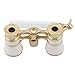 OPO Opera Theater Horse Racing Glasses Binocular Telescope with Handle (White with Gold Trim) 3X25
