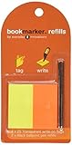 Everyday Innovations Bookmarker Refills, 100 Self Stick Transparent Flags , Orange And Yellow, 2 Pen Refills (BM2)
