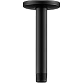 OFFO Shower Arm with Flange, 6 in Ceiling Mount Replacement Rain Shower Head Straight Arm Ceiling-Mounted For Fixed Shower He