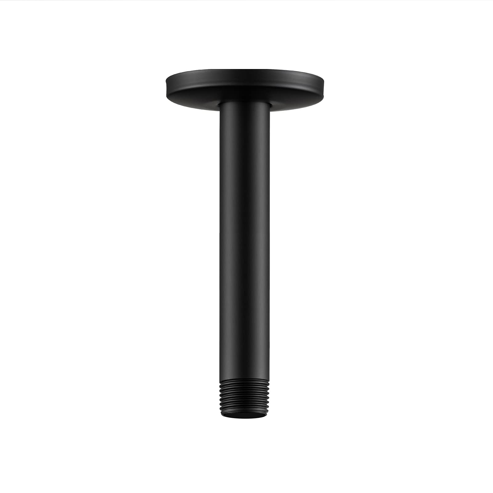 Photo 1 of OFFO Shower Arm with Flange, 6 in Ceiling Mount Replacement Rain Shower Head Straight Arm Ceiling-Mounted For Fixed Shower Head & High Pressure Rain, Matte Black