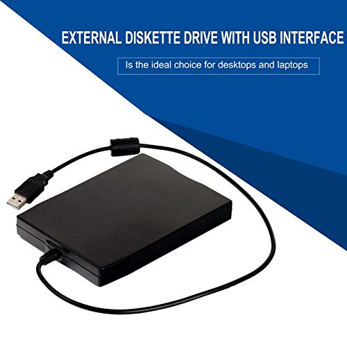 Florenceenid 3.5 inch 1.44MB FDD Black USB Portable External Interface Floppy Disk FDD External USB Floppy Drive for Laptop - Thumbnail 6