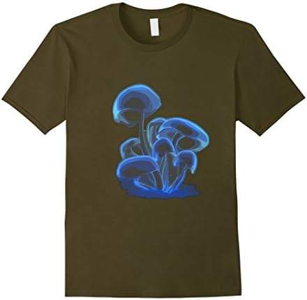 Men's Shroom Shirt | Psychedelic Shirt |  Magic Mushroom Tee Large Olive