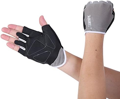 Riiya Non-slip Bike Gloves Breathable Half Finger Gloves for Cycling Biking Workout Fitness Outdoor Sports