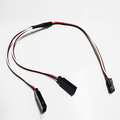 Qiyun Servo Y Extension Wire Cable 30cm Remote Control Y Servo Extension Cord Cable Wire Connectors for RC Airplane
