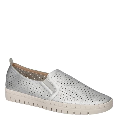 Easy Street Women’s Fresh Sneaker, Silver, 8 Narrow