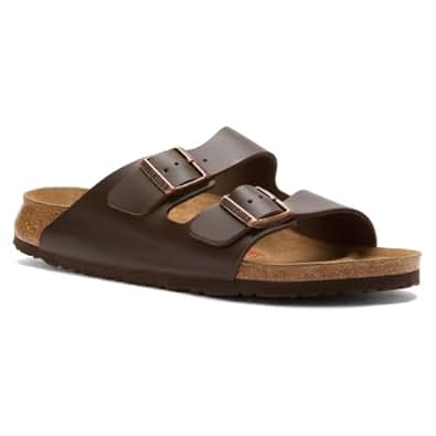 Amazon.com | Birkenstock Arizona High Arch Dark Brown Leather 44 N EU | Mules & Clogs