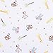 Jungle Fun Animals Fitted Crib Sheet - Animal Scatter Print Cotton, White, Gray, Blue, Green, Taupe, Orange and Cream, Fully Elasticized, 8 in Deep Pockets, Fits Standard Crib Mattress 28 in x 52 in