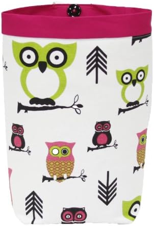Car Trash Bag - GEARSHIFT Style (HOOTY OWL/ PINK BAND) Standard Lining by GreenGoose Car Bags