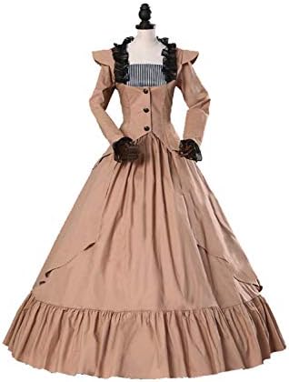 Keppler Womens Gothic Victorian Dress Lace Up 18th Century Party Wedding Dresses Medieval Costume