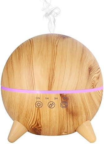Ultrasonic Essential Oil Diffuser Cool Mist 400ml , MOURVE Touch Screen Wood Air Aromatherapy Humidifier 8 Hours Heavy Fog Waterless Auto Shut-off With 7 Lights Optional for Office, Room, Yoga and Spa
