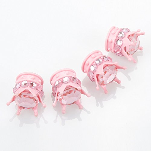 TASIRO Pure Handmade Bling Bling Rhinestones Valve Stem Caps-4 Pack (Pink/Pink Valve Cap)