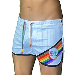 Mens Running Booty Shorts, Zippered Pockets, Rave