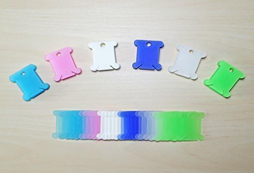 FYZ Brothers Plastic Embroidery Floss Bobbins Storage Holder 120pcs 6 Colors