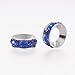 arricraft 50PCS Rhinestone European Beads 9mm Crystal Charm Beads Large Hole Spacer Beads Fit European Bracelet Snake Chain Charms Bracelet-Random Mixed Color