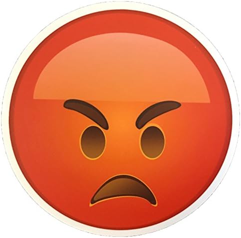 Large Emoji Stickers 4" Premium Thick Durable Weather Resistant Vinyl for Indoor or Outdoor Use (Angry Face Emoji)