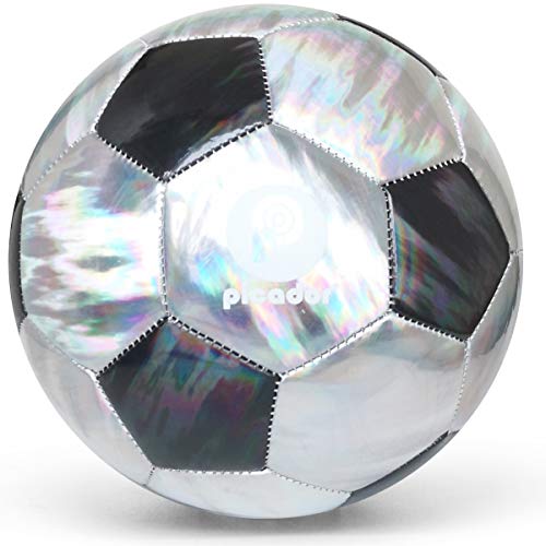PP PICADOR Youth Kids Soccer Ball, Sparkling Classic Soccer Balls with Pump for Girls Boys Student Children Gift Training School Indoor Size 4 (White 1) - Thumbnail 7