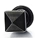 Black Pyramid Stud Earrings in Stainless Steel for Man and Women Satin Finishing Screw Back, 2pcs