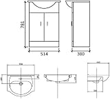 VeeBath Linx 1600mm Bathroom Vanity Unit & WC Toilet Unit Set view 2