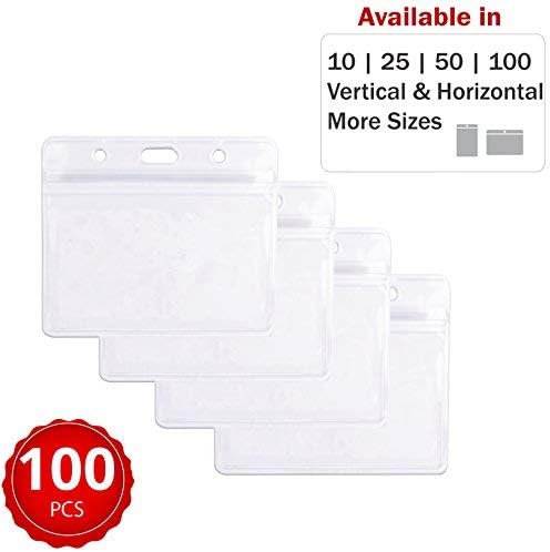 Durable & Heavy-Duty ID Badge Holders ~ Premium Quality, Clear Plastic, Waterproof & Dustproof ~ for Work Moms, Teachers