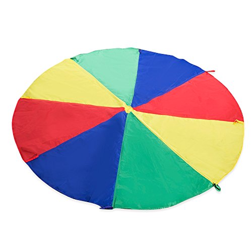 image for CULER Parachute 6 Feet Kids Play Parachute 8 Reinforced Handles Colors