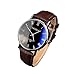 [Men's Watch, Black dial, Brown band] Franterd 1PC Analog Quartz Luxury Fashion Faux Leather Watch