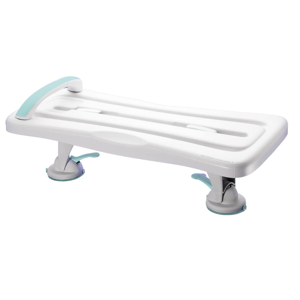 Helping Hand Company Surefoot White Plastic Shower/Bath Board with Handle and Locking Feet. Shower Board for Elderly & Disabled. Adjustable to Fit 16"-25" Width Baths. 200kg / 31 Stone Weight Limit