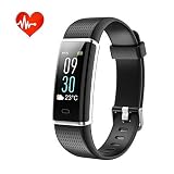 Tigerhu Fitness Tracker HR, Activity Tracker Color Screen with Heart Rate Monitor, Smart Wristband Calorie Counter, Sleep Monitor, Pedometer Watch with IP68 Waterproof for Kids Women Men, Black
