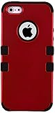 MYBAT IPHONE5HPCTUFFSO006NP Premium TUFF Case for iPhone 5 - 1 Pack - Retail Packaging - Titanium Red/Black