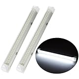 2pcs 72 LEDs 13.5 inches 24V Interior Light Lamp Strip Bar with On-Off Switch for Car Van Bus Caravan Truck RV Camper Boat Work as Map Light Dome Light Trunk or Cargo Area Light Rear Room Light, Pair